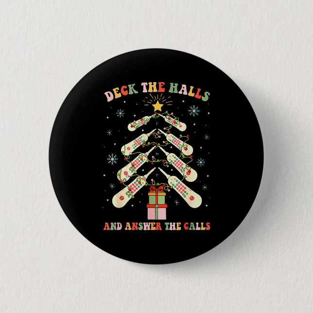Funny Cna Nurse Christmas Medical Xmas Trees Nursi Button (Vorderseite)