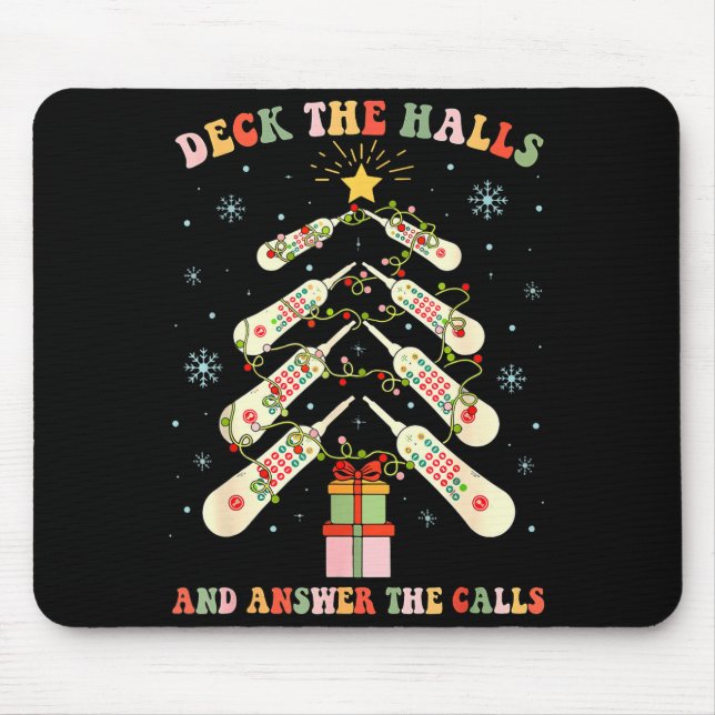 Funny Cna Nurse Christmas Medical Xmas Trees Nursi Mousepad (Vorne)