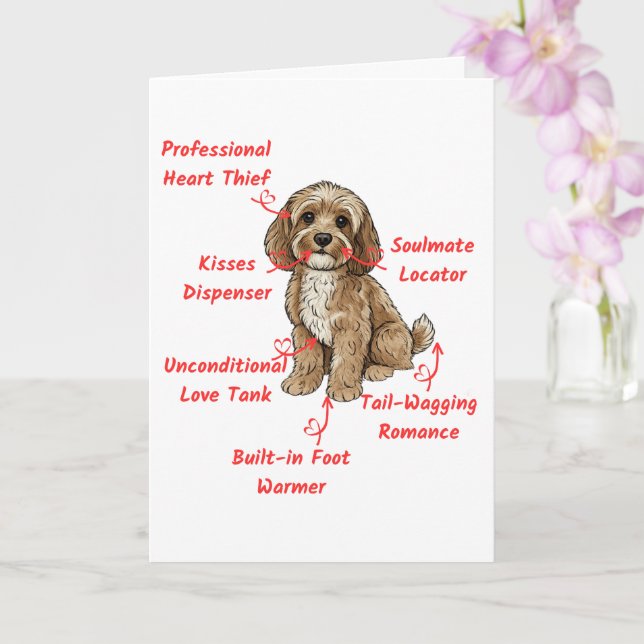 Funny Cockapoo Anatomy Card- Custom Inside Message Karte (Orchidee)