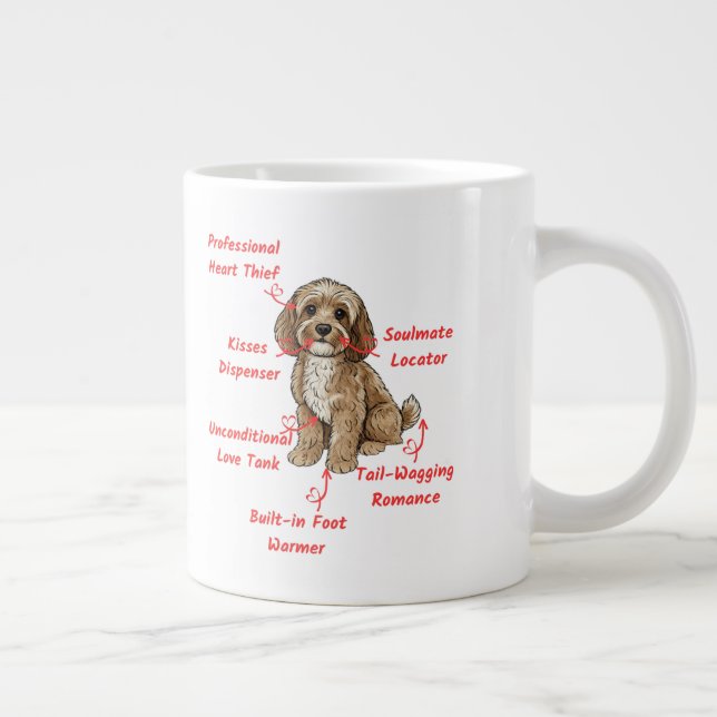 Funny Cockapoo Anatomy - Unique Valentine Gift Jumbo-Tasse (Rechts)