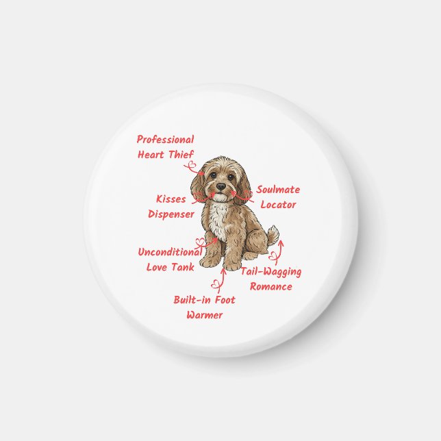 Funny Cockapoo Anatomy - Unique Valentine Gift Magnet (Vorne)