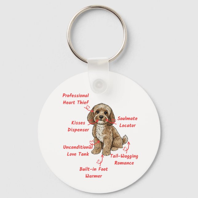 Funny Cockapoo Anatomy - Unique Valentine Gift Schlüsselanhänger (Rückseite)