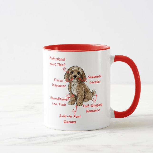 Funny Cockapoo Anatomy - Unique Valentine Gift Tasse (Rechts)