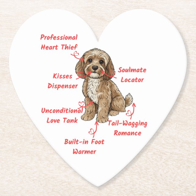 Funny Cockapoo Anatomy - Unique Valentine Gift Untersetzer (Vorderseite)