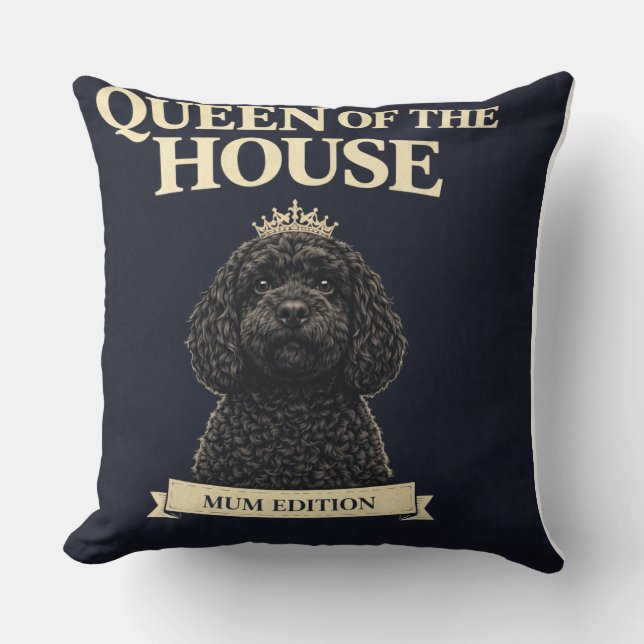 Funny Cockapoo Mum Gift | Queen Of The House Kissen (Vorderseite)