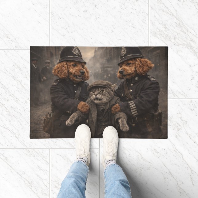 Funny Cockapoo Police Door Mat Dog Lover Gift Fußmatte (Indoor)