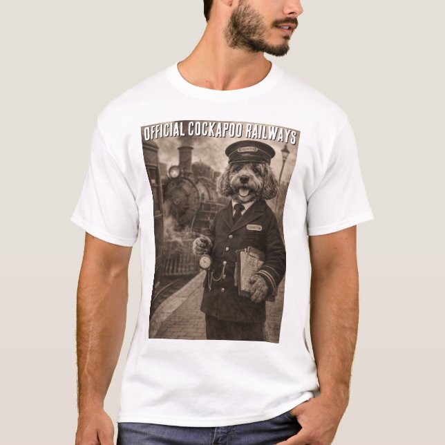 Funny Cockapoo Railways T-Shirt  (Vorderseite)