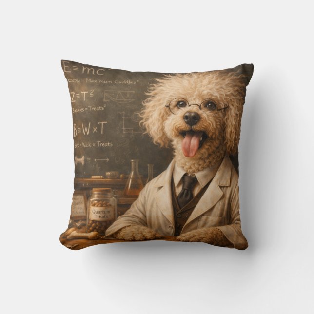 Funny Cockapoo Scientist Pillow | Dog Cushion Kissen (Vorderseite)