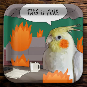 Funny Cockatiel Dies ist eine schöne Zuhause zum K Pappteller