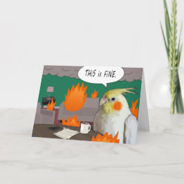 Funny Cockatiel I'm Fine Meme Blank Pet Bird Karte
