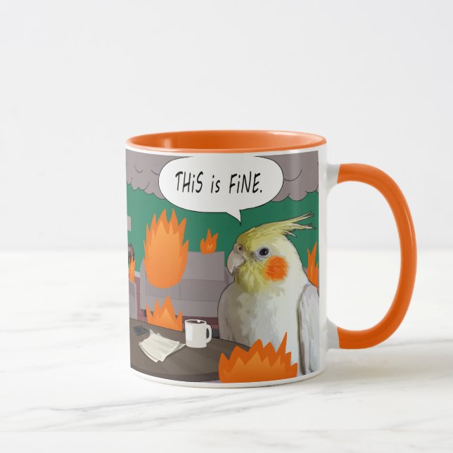 Funny Cockatiel Meme Dies ist ein feiner Papageien Tasse (Rechts)