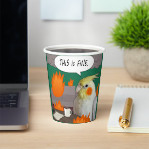 Funny Cockatiel Remote Worker Dies ist ein schönes Pappbecher