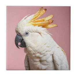 Funny Cockatoo mit französischem Wappen Fliese
