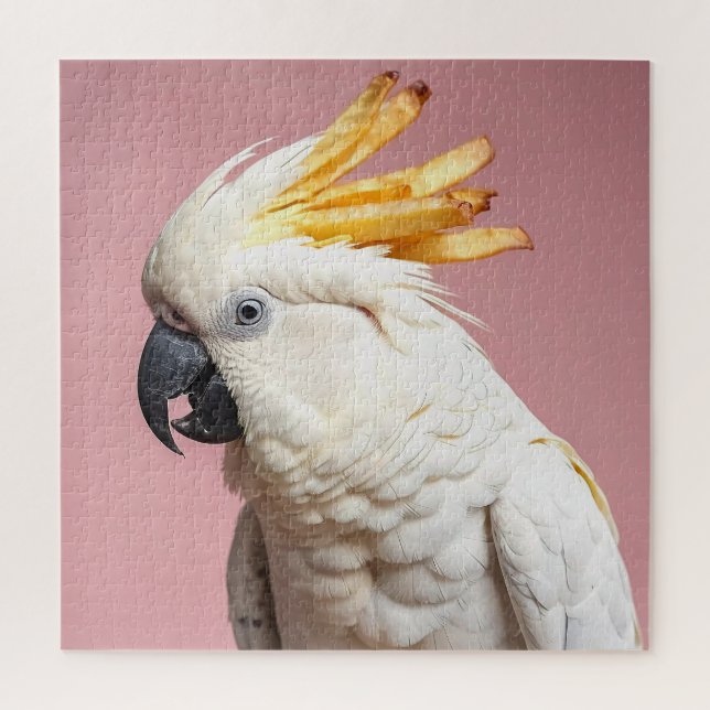 Funny Cockatoo mit französischem Wappen Puzzle (Vertikal)
