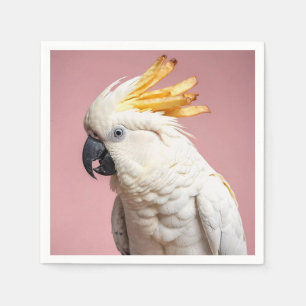 Funny Cockatoo mit französischem Wappen Serviette