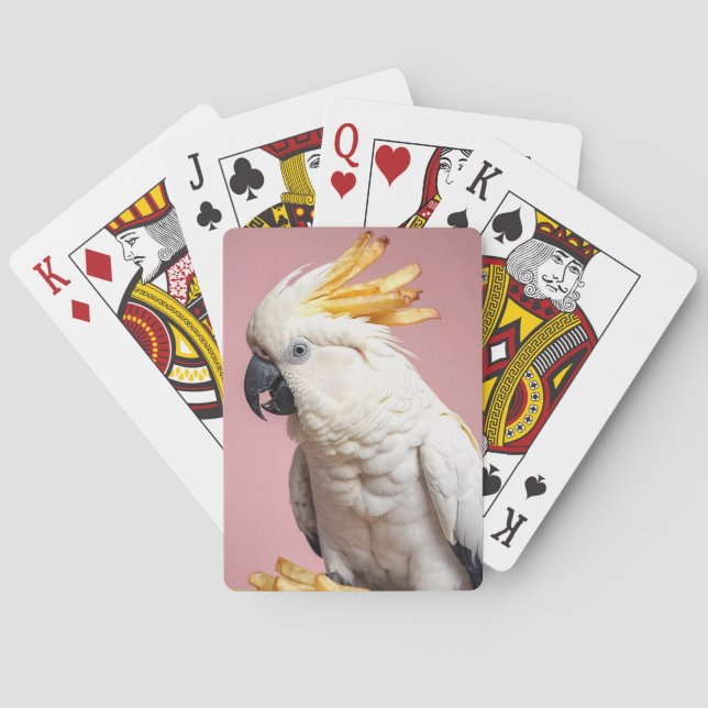 Funny Cockatoo mit französischem Wappen Spielkarten (Rückseite)