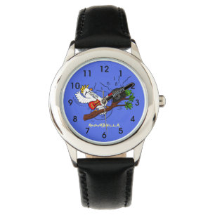 Funny Cockatoo spielt Rockgitarre Cartoon Armbanduhr