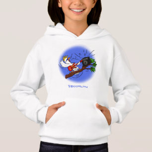 Funny Cockatoo spielt Rockgitarre Cartoon Hoodie