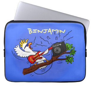 Funny Cockatoo spielt Rockgitarre Cartoon Laptopschutzhülle