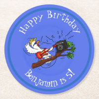 Funny Cockatoo spielt Rockgitarre Cartoon