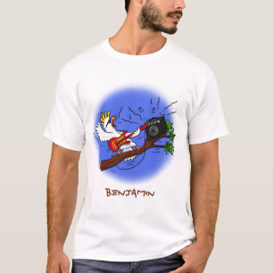 Funny Cockatoo spielt Rockgitarre Cartoon T-Shirt