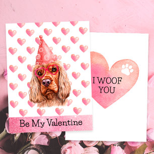 Funny Cocker Spanel I Woof You Dog Valentinstag Feiertagskarte