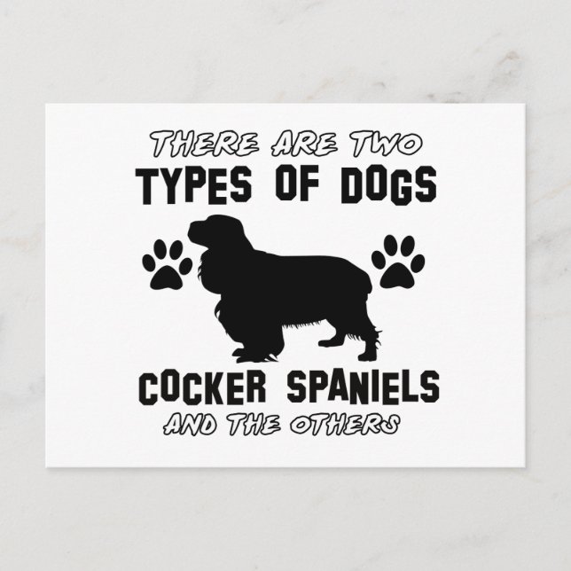 Funny Cocker Spaniel Designs Postkarte (Vorderseite)