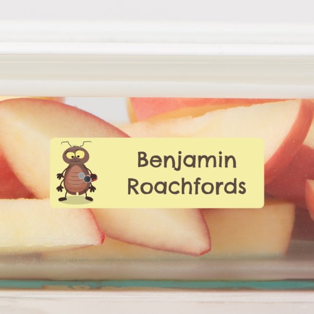 Funny Cockroach Karikaturenfigur personalisiert Etiketten (Befestigt)