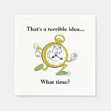 Funny Cocktail Napkin - Wie spät?