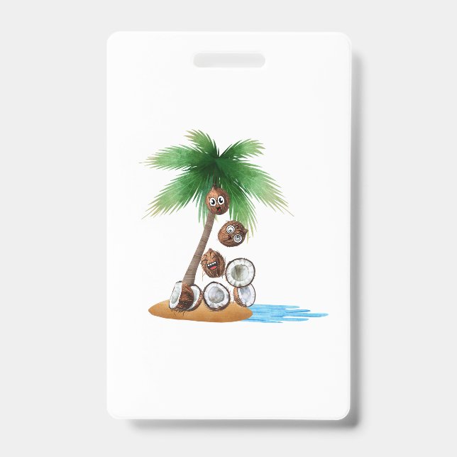 Funny Coconut Chaos - Humorvolle Palme Tree Ausweis (Vorderseite)