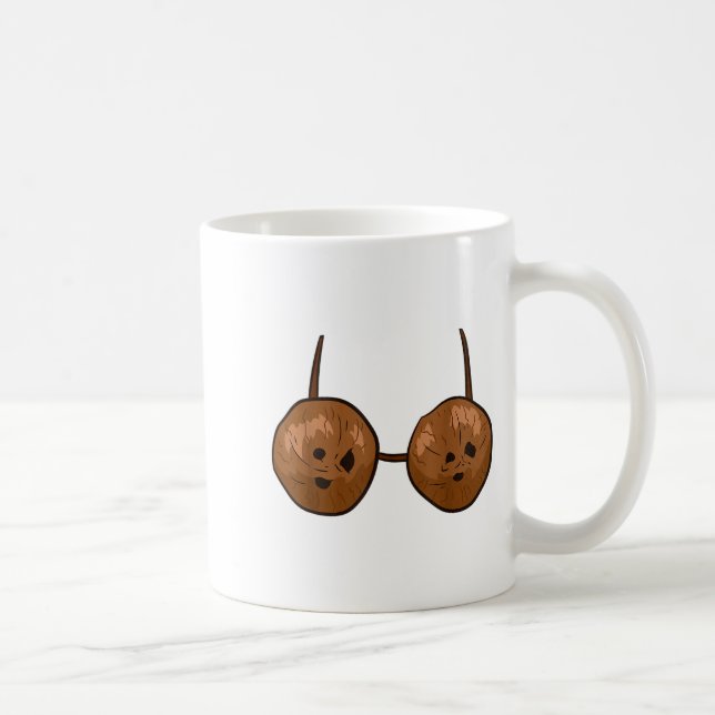 Funny Coconut Summer Coconuts Bra Funny Halloween  Kaffeetasse (Rechts)