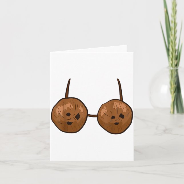 Funny Coconut Summer Coconuts Bra Funny Halloween  Karte (Vorderseite)
