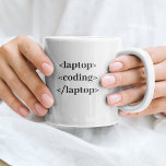 Funny Coding Laptop Kaffeetasse<br><div class="desc">Aber es geht nicht nur um das Lachen. Diese Tees werden mit hochwertigen Materialien erstellt, die selbst die epischsten Debugsitzungen überleben werden. Und mit einer Reihe von Stilen und Größen, aus denen Sie wählen können, finden Sie die perfekte Passform für Ihren inneren Programmierkomiker.</div>