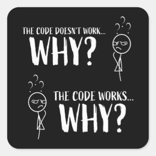 Funny Coding Programmer Geschenk für Griechenland Quadratischer Aufkleber