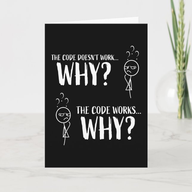 Funny Coding Programmer Gift für Geek Karte (Vorderseite)