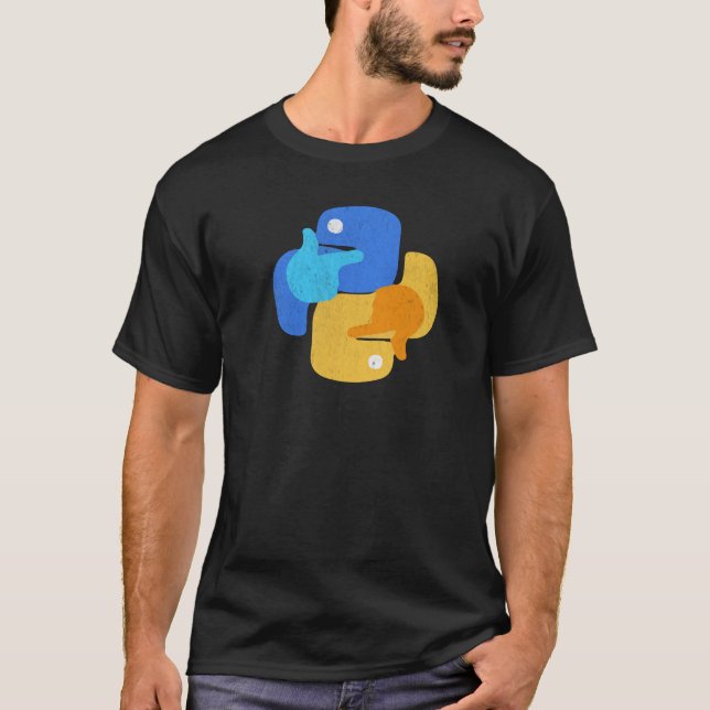 Funny Coding Python Class isst Code Sleep T-Shirt (Vorderseite)