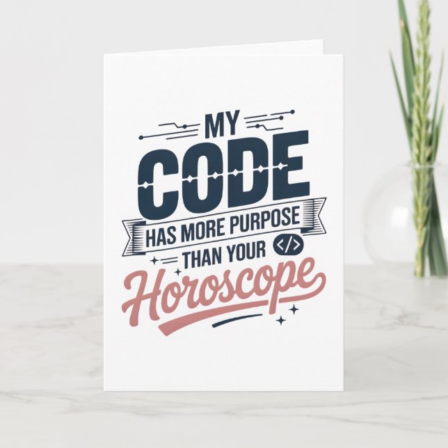 Funny Coding Quote AI Programmer Design Karte (Vorderseite)