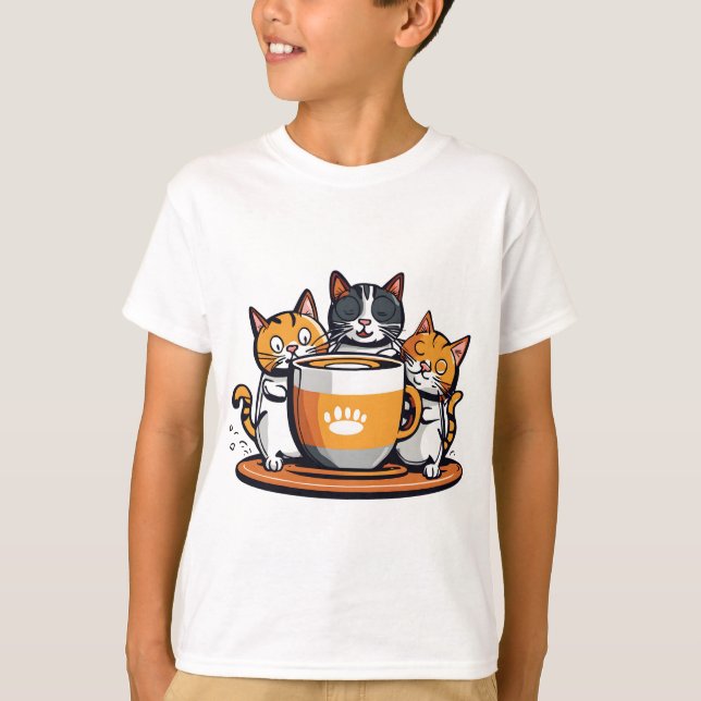Funny Coffe und Catering für Kinder T - Shirt (Vorderseite)
