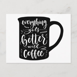 Funny Coffee Addict Koffein Zitat Hallo Liebe Postkarte