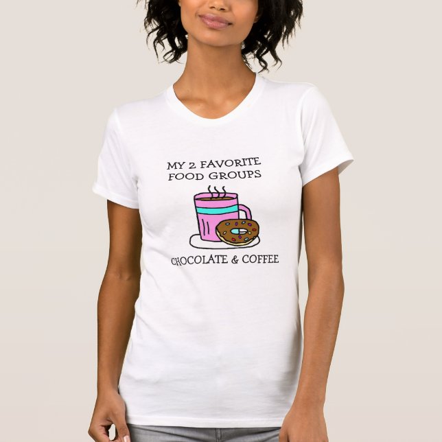 Funny Coffee and Donuts Spaß T-Shirt (Vorderseite)