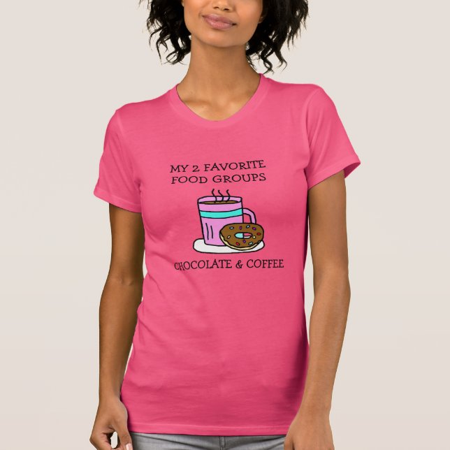 Funny Coffee and Donuts Spaß T-Shirt (Vorderseite)