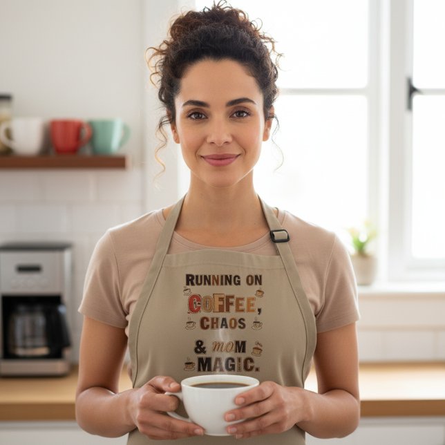 Funny Coffee Chaos & Mom Magic Lange Schürze (Von Creator hochgeladen)