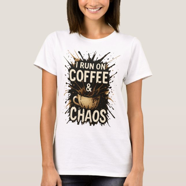 Funny Coffee Chaos Shirt - Schmetterlinge Farbe (Vorderseite)