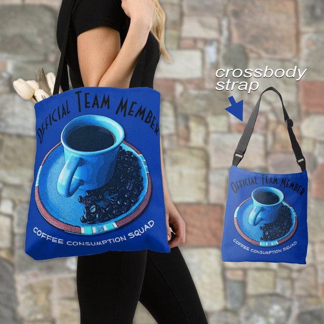 Funny Coffee Consumption Team Typografie Custom (Select from two sizes and two strap styles for you or as a gift for the coffee lover in your life.)