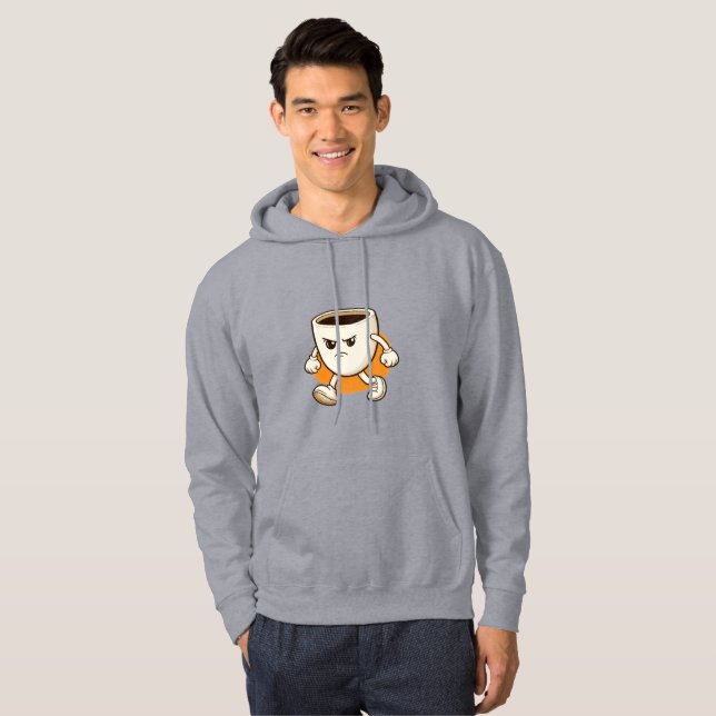 Funny Coffee Cup Character  Hoodie (Vorne ganz)
