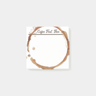 Funny Coffee dann Post-it Klebezettel