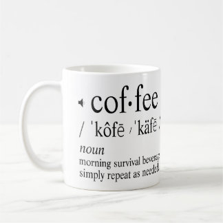 Funny Coffee Definition Morning Survival Beverage Kaffeetasse