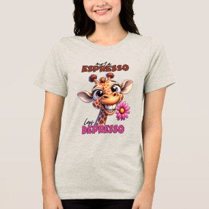 Funny coffee giraffe wort art espresso Tri-Blend shirt