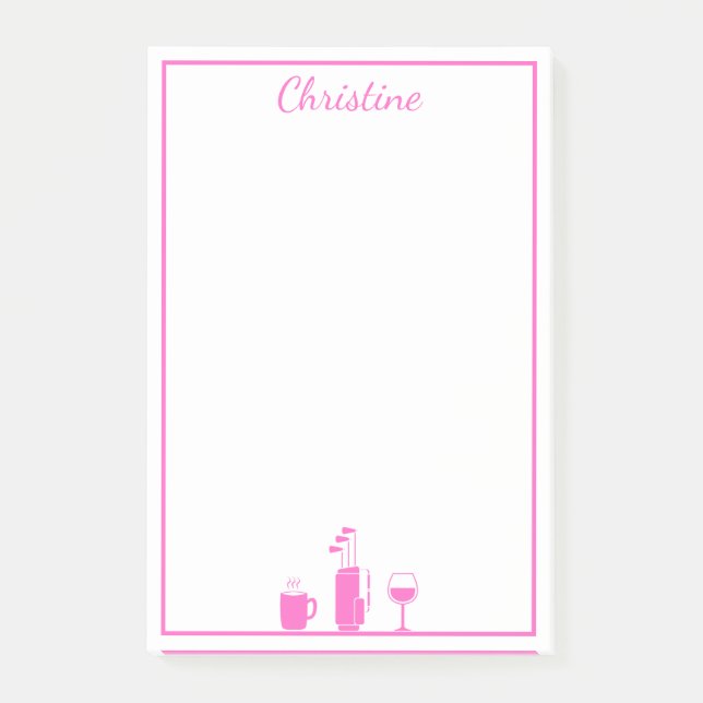 Funny Coffee Golf Wine Personalisiert Post-it Klebezettel (Vorderseite)