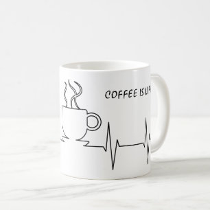 Funny Coffee is Life EKG Kaffeetasse